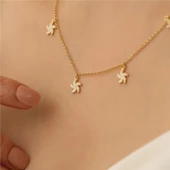 925 Ayar Gümüş Rüzgar Gülü Kolye - CNS00129 thumbnail 3