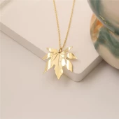 925 Ayar Gümüş Çınar Yaprağı Kolye - CN00131 thumbnail 3