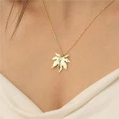 925 Ayar Gümüş Çınar Yaprağı Kolye - CN00131 thumbnail 4