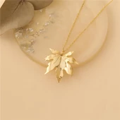 925 Ayar Gümüş Çınar Yaprağı Kolye - CN00131 thumbnail 5