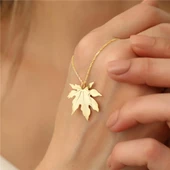 925 Ayar Gümüş Çınar Yaprağı Kolye - CN00131 thumbnail 2