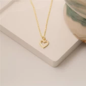 925 Ayar Gümüş Taşlı Kalp Bayan Hediye Kolye - CNS00120 thumbnail 4