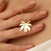 925 Ayar Gümüş Çınar Yaprağı Kolye - CN00131 thumbnail 1