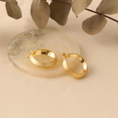 925 Ayar Gümüş  Yarısı Parlak Halka Küpe Çap:2,4 cm - 4