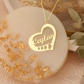 925 Ayar Gümüş Kişiye Özel Kalpli İsim Kolye CN00141 thumbnail 5