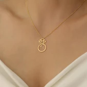 925 Ayar Gümüş Lotus Çiçeği Bayan Hediye Kolye - 1
