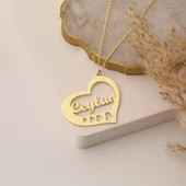 925 Ayar Gümüş Kişiye Özel Kalpli İsim Kolye CN00141 thumbnail 2