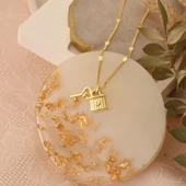 925 Ayar Gümüş Anahtarlı Kilit Kolye - CN00138 thumbnail 1