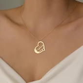 925 Ayar Gümüş Kişiye Özel Kalpli İsim Kolye CN00141 thumbnail 3