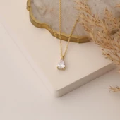 925 Ayar Gümüş Beyaz Damla Taşlı Kolye - CNS00121 thumbnail 1