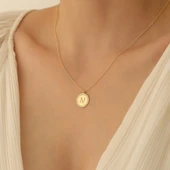 14 Ayar Mikron Altın Kaplama Kişiye Özel Harf Gümüş Kolye - CN00207 thumbnail 5