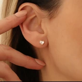 925 Ayar Gümüş Kalp Taşlı Küpe - ES00117 thumbnail 1