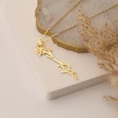 925 Ayar Gümüş Nisan Doğum Çiçeği Kolye thumbnail 1