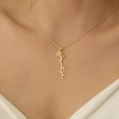 925 Ayar Gümüş Nisan Doğum Çiçeği Kolye thumbnail 2