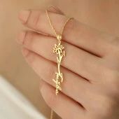 925 Ayar Gümüş Nisan Doğum Çiçeği Kolye thumbnail 4