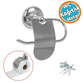 Tuvalet Kağıtlık Aparat Kapaklı WC Kağıt Standı Paslanmaz Metal Sağlam Kaliteli Krom - 1