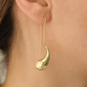 925 Ayar Gümüş Zincir Detaylı Bottega İtalyan Küpe - E00228 thumbnail 2