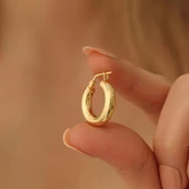 925 Ayar Gümüş Boru Halka Küpe Çap:1,2 mm - E00242 - 5