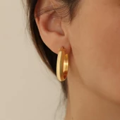 925 Ayar Gümüş Hollow Halka Küpe Çap 2,5 cm - E00237 - 5