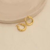 925 Ayar Gümüş Boru Halka Küpe Çap:1,2 mm - E00242 - 3