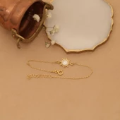 925 Ayar Gümüş Swarovski Taşlı Güneş Bileklik - CBS00107 - 5