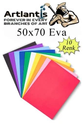 Eva 10 Renk 50x70 cm 1 Paket Düz Eva Süngeri 10 Lu Renkli Eva 50*70 Elişi Okul Öncesi Ana Sınıfı İlkokul - 1