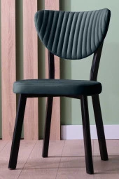 VIANEM Kütük Desenli MDF Elma Mutfak Masa Takımı 4 Sandalyeli Salon Yemek Masa Takımı thumbnail 3