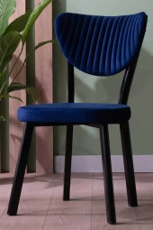VIANEM Kütük Desenli MDF Elma Mutfak Masa Takımı 4 Sandalyeli Salon Yemek Masa Takımı - 3