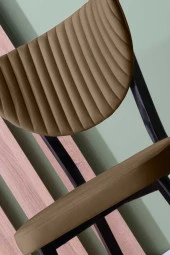 VIANEM Kütük Desenli MDF Elma Mutfak Masa Takımı 4 Sandalyeli Salon Yemek Masa Takımı thumbnail 4