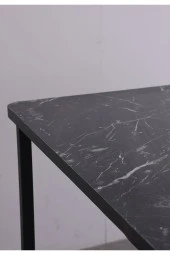 VIANEM 2li Bar Sandalyesi Masa Takımı - Siyah Mermer Desen Masa thumbnail 2
