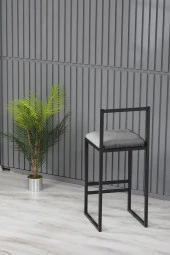 VIANEM 2li Bar Sandalyesi Masa Takımı - Siyah Mermer Desen Masa thumbnail 4