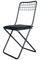 VIANEM Dörtlü Portatif Katlanır Tel Sandalye Mutfak Sandalyesi Kamp Sandalyesi thumbnail 2