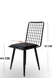 VIANEM 2'li Yıldız Metal Mutfak Bahçe Balkon Sandalyesi thumbnail 5