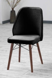 VIANEM Lexus Mutfak Sandalyesi Yemek Odası Salon Oturma Odası Sandalyesi - Ahşap Ceviz Ayak thumbnail 2