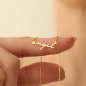 14 Ayar Mikron Altın Kaplama Kişiye Özel İsim Kolye - CN00265 thumbnail 3