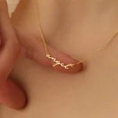 14 Ayar Mikron Altın Kaplama Kişiye Özel İsim Kolye - CN00265 thumbnail 4