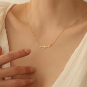 14 Ayar Mikron Altın Kaplama Kişiye Özel İsim Kolye - CN00265 thumbnail 5