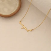 14 Ayar Mikron Altın Kaplama Kişiye Özel İsim Kolye - CN00265 thumbnail 1