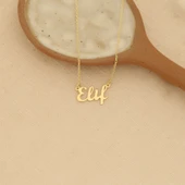 14 Ayar Altın Mikron Kaplamalı Kişiye Özel İsim Gümüş Kolye - CN00267 thumbnail 3