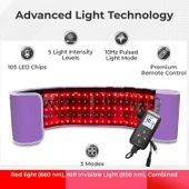 Lifepro Kızılötesi Kırmızı Işık Terapi Kemeri - Kas Rahatlama - Mor - 2