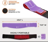 Lifepro Kızılötesi Kırmızı Işık Terapi Kemeri - Kas Rahatlama - Mor - 3