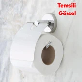 WC Tuvalet Kağıtlık Aparat Kapalı Kağıt Standı Paslanmaz Metal Sağlam Vidalı Krom Renk - 2