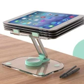 TABLET TUTUCU ŞEFFAF METAL APARAT 360 DÖNEBİLEN KATLANABİLİR - 5
