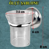 Yapışkanlı Diş Fırçalık Banyo Diş Fırçası Kabı Kutusu Krom Kristal - 2