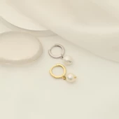 925 Ayar Gümüş Gerçek ve Doğal Tatlısu İncisi Küpe Çap:7mm - EP00112 thumbnail 4