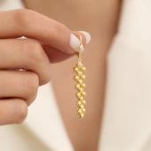 925 Ayar Gümüş Top Detaylı Sallantı Küpe thumbnail 3