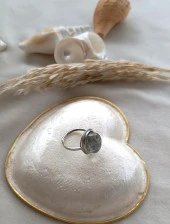 Yüzük Doğal Gri Kuvars Taşı Ayarlanabilir Doğal taş yüzük Kadın thumbnail 4