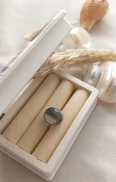 Yüzük Doğal Gri Kuvars Taşı Ayarlanabilir Doğal taş yüzük Kadın thumbnail 6