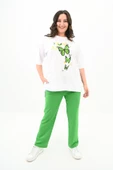 Kadın Büyük Beden Kelebek Baskı Detaylı T-shirt Takım 8114-25 - 7