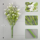 Nettenevime Yapay Çiçek Plastik Beyaz Cipso Demeti 5 Dallı Gelin Çiçeği Ve Aranjman Aradal Çiçeği 30cm - 4